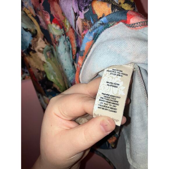 Soft Surroundings Abstract Art Print Stretch Tunic Top Size Small - Picture 4 of 5